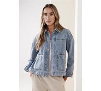 Street One Jeansjacke A212986 Damen light blau random washed Gr. 34 100% Baumwolle