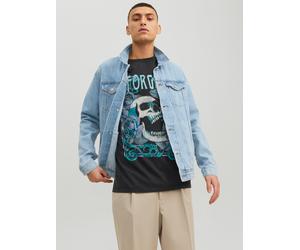 Jeansjacke JACK & JONES "JJIJEAN Denimjacke, ideal für Frühling, mit Knopfleiste und Taschen", Herren, Gr. XL, blau (blau denim), Denim/Jeans, Obermaterial: 100% Baumwolle, Abriebeffekte, Bündchen, Ja