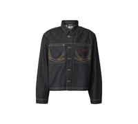 Jeansjacke KARL KANI "Karl Kani Kani Jeans Cropped Rinsed Denim Jacket", Herren, Gr. M, indigo blau, 100% Baumwolle, unifarben, normal, amerikanischer Ausschnitt, Jacken Jeansjacke (25112823-M) indigo