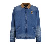 Jeansjacke KARL KANI "Karl Kani Karl Kani Og Washed Denim Jacket", Damen, Gr. S, indigo, 100% Baumwolle, unifarben, normal, amerikanischer Ausschnitt, Jacken Jeansjacke (66668058-S) indigo