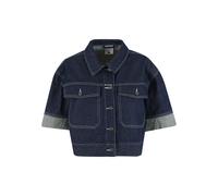 Jeansjacke KARL KANI "Karl Kani Retro Denim Shirt", Damen, Gr. M, blau (rinsed denim), 100% Baumwolle, mehrfarbig, normal, amerikanischer Ausschnitt, Jacken Jeansjacke (92242720-M) rinsed denim