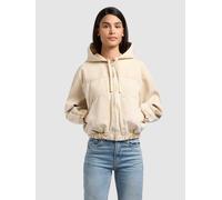 Jeansjacke KHUJO "GRETEL", Damen, Gr. S, sand, Denim/Jeans, 100% Baumwolle, loose fit hüftlang, ohne Ausschnitt, eingesetzt elastischer Bund, Jacken Jeansjacke (99093339-S) sand