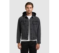 Jeansjacke KHUJO "JOKIN", Herren, Gr. L, schwarz, Denim/Jeans, 100% Baumwolle, unifarben, regular fit, mit Knöpfen, Jacken Jeansjacke (13115141-L) schwarz