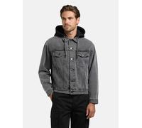 Jeansjacke KHUJO "Jokin", Herren, Gr. M (50), grau (hellgrau), Obermaterial: 100% Baumwolle. Obermaterial 2: 60% Baumwolle, 40% Polyester, gerade hüftbedeckend, hoch geschlossener Ausschnitt, Ärmel mi
