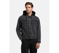 Jeansjacke KHUJO "Jokin", Herren, Gr. XL (54), grau (schwarz), Obermaterial: 100% Baumwolle. Obermaterial 2: 60% Baumwolle, 40% Polyester, gerade hüftbedeckend, hoch geschlossener Ausschnitt, Ärmel mi