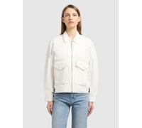 Jeansjacke KHUJO "NELINA", Damen, Gr. M, weiß (sanftes weiß), 100% Baumwolle, unifarben, regular fit hüftlang, Jacken Jeansjacke (27469932-M) sanftes weiß