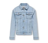 Jeansjacke KIDS ONLY "KMGSARA LIGHT BLUE DNM JACKET NOOS", Damen, Gr. 92, light blau denim, Denim/Jeans, Obermaterial: 79% Baumwolle, 20% Polyester, 1% Elasthan, unifarben, Basic hüftlang, Manschette,