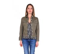 Jeansjacke LE TEMPS DES CERISES, Damen, Gr. L, grau (stein), 98% Baumwolle, 2% Elasthan, unifarben, kurz, ohne Ausschnitt, Jacken Jeansjacke, in tollem Design (70082612-L) stein