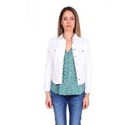 Jeansjacke LE TEMPS DES CERISES, Damen, Gr. S, weiß, 98% Baumwolle, 2% Elasthan, unifarben, kurz, ohne Ausschnitt, Jacken Jeansjacke, in tollem Design (35905349-S) weiß