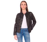 Jeansjacke LE TEMPS DES CERISES "Jeansjacke", Damen, Gr. S, schwarz, 100% Baumwolle, Jacken Jeansjacke, mit angesagter Leo-Optik (53394125-S) schwarz