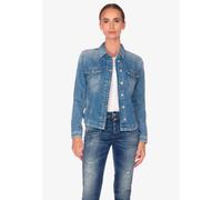 Jeansjacke LE TEMPS DES CERISES "Jeansjacke", Damen, Gr. XS, blau, 100% Baumwolle, Jacken Jeansjacke, mit stylischen Brusttaschen (37913428-XS) blau