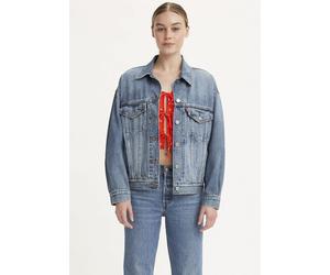Jeansjacke LEVI'S "90S TRUCKER", Damen, Gr. L (40), blau (turning heads), Denim/Jeans, Obermaterial: 100% Baumwolle, unifarben, figurumspielend hüftlang, Manschette, Jacken Jeansjacke, mit Umlegekrage