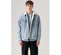 Jeansjacke LEVI'S, Herren, Gr. M, blau (kentucky blau sherpa), Jeans, Obermaterial: 100% Baumwolle, relaxed fit normal, Manschette, Jacken Jeansjacke, Warm gefüttert (39464605-M) kentucky blau sherpa