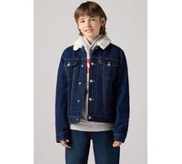 Jeansjacke LEVI'S KIDS "LVN SHERPA TRUCKER", Herren, Gr. 10 (140), pearson, Denim/Jeans, Obermaterial: 100% Baumwolle, unifarben, regular fit normal, 1-Knopf-Manschette, Jacken Jeansjacke, mit Taschen