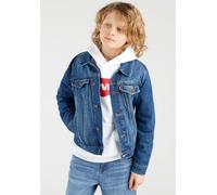 Jeansjacke LEVI'S KIDS "TRUCKER JACKET", Herren, Gr. 4/104, blau (blau used), Denim/Jeans, Obermaterial: 100% Baumwolle, Basic schmal, 1-Knopf-Manschette, Jacken Jeansjacke, for BOYS (88674808-4)