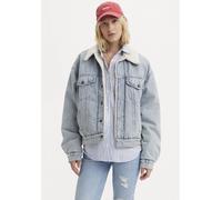 Jeansjacke LEVI'S "SHERPA TRUCKER", Damen, Gr. XS (34), blau (morning sunlight), Denim/Jeans, Obermaterial: 100% Baumwolle, loose fit taillenbedeckt, angesetztes Bündchen, Jacken Jeansjacke, mit Teddy