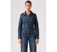 Jeansjacke LEVI'S "STRETCH FITTED TRUCKER", Damen, Gr. M (38), blau (parallel life trucker), Denim/Jeans, Obermaterial: 99% Baumwolle, 1% Elasthan, unifarben, regular fit normal, Manschette, Jacken Je