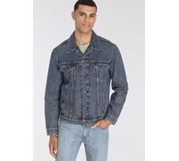 Jeansjacke LEVI'S "VINTAGE FIT TRUCKER JKT", Herren, Gr. XL, blau (mid, blau), Denim/Jeans, Obermaterial: 100% Baumwolle, unifarben, hüftlang, Rundhals, 1-Knopf-Manschette, Jacken Jeansjacke, mit Knop