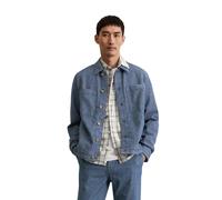 Jeansjacke MARC O'POLO "aus Bio-Baumwoll-Hanf-Mix", Herren, Gr. L, blau (dunkelblau), Obermaterial: 88% Baumwolle, 11% Hanf, 1% Elasthan, unifarben, regular fit, Manschette, Jacken Jeansjacke (1410801