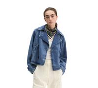 Jeansjacke MARC O'POLO "aus Bio-Baumwolle", Damen, Gr. XL, blau (medium blau), Obermaterial: 100% Baumwolle, unifarben, loose fit, normaler Saum, Jacken Jeansjacke (24065000-XL) medium blau