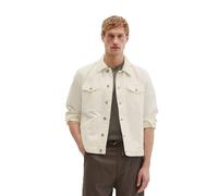 Jeansjacke MARC O'POLO "aus Bio-Baumwolle und Leinen", Herren, Gr. L, beige (weiß), Obermaterial: 67% Baumwolle, 33% Leinen, unifarben, regular fit, Manschette, Jacken Jeansjacke (87184243-L) weiß