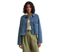 Jeansjacke MARC O'POLO "aus Circulose", Damen, Gr. S, blau (medium blau), Obermaterial: 79% Baumwolle, 20% Viskose, 1% Elasthan, unifarben, relaxed fit, normaler Saum, Jacken Jeansjacke (13923341-S) m