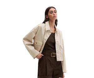 Jeansjacke MARC O'POLO "aus Garment dyed Baumwolle", Damen, Gr. XL, grau silk, Obermaterial: 98% Baumwolle, 2% Elasthan, relaxed fit, normaler Saum, Jacken Jeansjacke (22489604-XL) grau silk