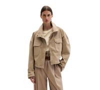 Jeansjacke MARC O'POLO "aus Garment dyed Baumwolle", Damen, Gr. XXL, earthy taupe, Obermaterial: 98% Baumwolle, 2% Elasthan, unifarben, loose fit, Jacken Jeansjacke (50677200-XXL) earthy taupe