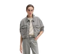Jeansjacke MARC O'POLO "aus Lyocell-Bio-Baumwolle-Mix", Damen, Gr. S, grau (light grau), Obermaterial: 76% Lyocell, 24% Baumwolle, unifarben, loose fit, Manschette, Jacken Jeansjacke (30101332-S) ligh