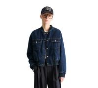 Jeansjacke MARC O'POLO DENIM "aus Rigid Denim", Damen, Gr. M, dunkelblau, Obermaterial: 100% Baumwolle; Futter: 100% Polyester, unifarben, relaxed fit, Rippbündchen, Jacken Jeansjacke (23765647-M) dun