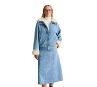 Jeansjacke MARC O'POLO DENIM "mit Futter in Lammfell-Optik", Damen, Gr. L, blau (medium blau), Obermaterial: 100% Baumwolle, unifarben, relaxed fit, Zierbündchen, Jacken Jeansjacke (28600855-L) medium