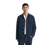 Jeansjacke MARC O'POLO "mit lässigem Cord-Kragen", Herren, Gr. XL, blau (dunkelblau), Obermaterial: 79% Baumwolle, 20% Viskose, 1% Elasthan, unifarben, regular fit, Manschette, Jacken Jeansjacke (5972