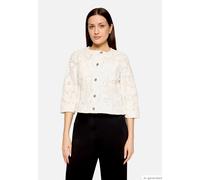 Jackenblazer BETTY BARCLAY "Damen mit 3/4 Arm", Damen, Gr. 36, weiß (rohweiß), Denim/Jeans, Obermaterial: 71% Baumwolle, 26% Polyester, 3% Elasthan, sehr schmal normal, Rundhals, Blazer (14319819-36)