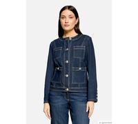 Jackenblazer BETTY BARCLAY "Damen mit Knöpfen", Damen, Gr. 36, dunkelblau denim, Obermaterial: 70% Baumwolle, 23% Polyester, 4% Lyocell, 3% Elasthan, sehr schmal normal, Rundhals, Blazer (57584146-36)