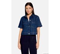 Jackenblazer BETTY BARCLAY "Damen mit Kragen", Damen, Gr. 42, blau (dunkelblau denim), Obermaterial: 100% Baumwolle, oversize normal, Blazer (69804723-42) dunkelblau denim