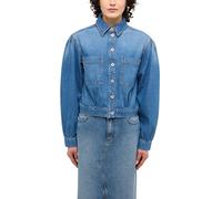 Jeansjacke MUSTANG "Style Marietta Cropped", Damen, Gr. L, blau (medium middle), Denim/Jeans, Obermaterial: 100% Baumwolle, unifarben, regular fit taillenbedeckt, Manschette, Jacken Jeansjacke, mit Ke