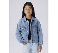 Jeansjacke NAME IT "NKFMILA DNM JACKET 8510-ZA NOOS", Mädchen, Gr. 116, medium blau denim, Web, Obermaterial: 100% Baumwolle, Abriebeffekte, unifarben, regular fit hüftlang, Manschette, Jacken Jeansja