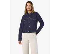 Jeansjacke NOISY MAY "NMYOLANDA SHELLY LS JACKET", Damen, Gr. M, blau (dunkelblau denim), Denim/Jeans, Obermaterial: 99% Baumwolle, 1% Elasthan, unifarben, taillenbedeckt, Jacken Jeansjacke, Baumwollm