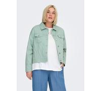 Jeansjacke ONLY CARMAKOMA "CARTIA L/S COLORED JACKET CC PNT", Damen, Gr. 48, jadeite, Web, Obermaterial: 100% Baumwolle, unifarben, normal, Jacken Jeansjacke (36033727-48) jadeite