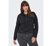 Jeansjacke ONLY CARMAKOMA "CARWESPA LS DGD JACKET DNM", Damen, Gr. 54, blau (dunkelgrau denim), Denim/Jeans, Obermaterial: 79% Baumwolle, 20% Polyester, 1% Elasthan, unifarben, modisch, Langarm, Jacke
