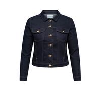 Jeansjacke ONLY CARMAKOMA "CARWESPA LS RINSE JACKET DNM NOOS", Damen, Gr. 46, dunkelblau denim detail:rinse, Denim/Jeans, Obermaterial: 79% Baumwolle, 20% Polyester, 1% Elasthan, unifarben, normal, Ja