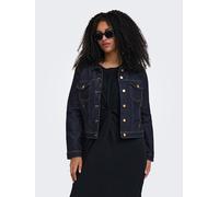 Jeansjacke ONLY CARMAKOMA "CARWESPA LS RINSE JACKET DNM NOOS", Damen, Gr. 52, dunkelblau denim detail:rinse, Denim/Jeans, Obermaterial: 79% Baumwolle, 20% Polyester, 1% Elasthan, unifarben, normal, Ja