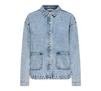 Jeansjacke ONLY "ONLLARA LS DNM SHACKET GUA NOOS", Damen, Gr. S, light blau denim, Denim/Jeans, Obermaterial: 80% Baumwolle, 20% Polyester, unifarben, normal, Jacken Jeansjacke, Baumwollmischung (7708