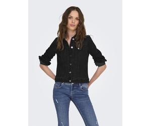 Jeansjacke ONLY "ONLMAGIC DNM JACKET GUA", Damen, Gr. S, washed schwarz, Denim/Jeans, Obermaterial: 70% Baumwolle, 21% Polyester, 8% Viskose, 1% Elasthan, unifarben, taillenlang, Jacken Jeansjacke, el