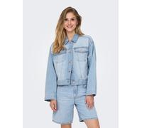 Jeansjacke ONLY "ONLROBYN L/S DNM JACKET PIM OY", Damen, Gr. S (36), blau (light blau denim), Web, Obermaterial: 100% Baumwolle, unifarben, regular fit, Jacken Jeansjacke (11378545-S) light blau denim