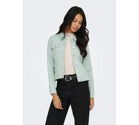 Jeansjacke ONLY "ONLTIA L/S COLORED JACKET PNT RP", Damen, Gr. 36, jadeite, Web, Obermaterial: 100% Baumwolle, unifarben, regular fit hüftlang, Jacken Jeansjacke, mit durchgehender Knopfleiste (781336