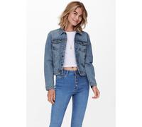 Jeansjacke ONLY "ONLWESTA LS DNM JACKET CC PIM100221", Damen, Gr. 34 (XS), blau (light blau denim), Denim/Jeans, Obermaterial: 75% Baumwolle, 24% Polyester, 1% Elasthan, unifarben, normal, Jacken Jean