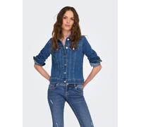 Jeansjacke ONLY "ONLWONDER - Jeansjacke in kurzer Form mit Stretch", Damen, Gr. S, blau, Denim/Jeans, Obermaterial: 70% Baumwolle, 21% Polyester, 8% Viskose, 1% Elasthan, unifarben, normal, Jacken Jea