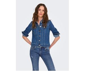 Jeansjacke ONLY "ONLWONDER - Jeansjacke in kurzer Form mit Stretch", Damen, Gr. S, blau, Denim/Jeans, Obermaterial: 70% Baumwolle, 21% Polyester, 8% Viskose, 1% Elasthan, unifarben, normal, Jacken Jea
