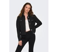 Jeansjacke ONLY "ONLWONDER - Jeansjacke in kurzer Form mit Stretch", Damen, Gr. S, schwarz, Denim/Jeans, Obermaterial: 70% Baumwolle, 21% Polyester, 8% Viskose, 1% Elasthan, unifarben, normal, Jacken